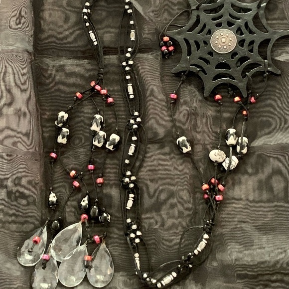 4.5ft. Spider Beaded Sun Catcher Door Curtain Hanger w Vintage Italian Crystal - Picture 7 of 12